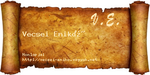 Vecsei Enikő névjegykártya